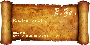 Radler Zsolt névjegykártya